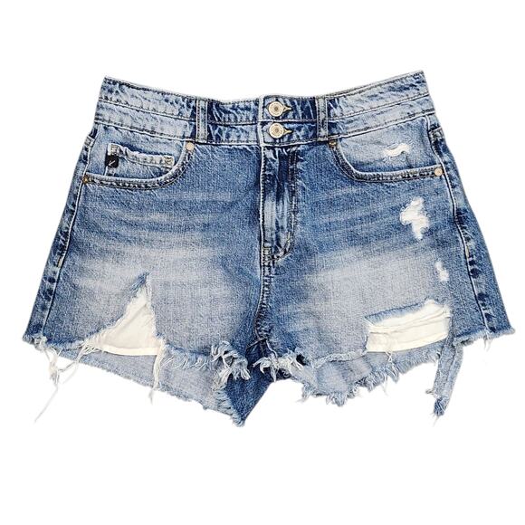 KanCan Denim Shorts Distressed Mid Rise 2" Size 5/26 - Picture 1 of 8